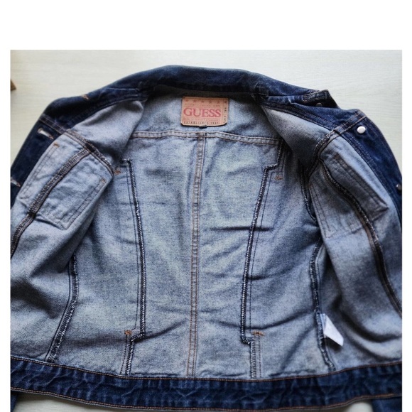 JEAN JACKET-GUESS-VINTAGE-BLUE-CLASSIC-DENIM-SIZE M-8 - Picture 9 of 13